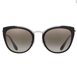 Prada Black and White Round Cat Eye Sunglasses